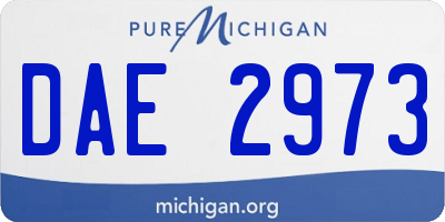 MI license plate DAE2973