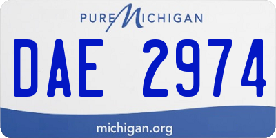 MI license plate DAE2974