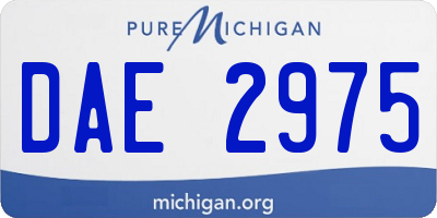 MI license plate DAE2975
