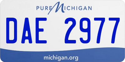 MI license plate DAE2977