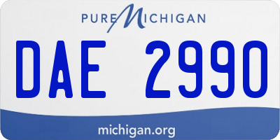 MI license plate DAE2990
