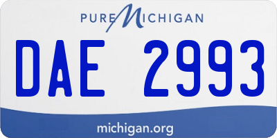 MI license plate DAE2993