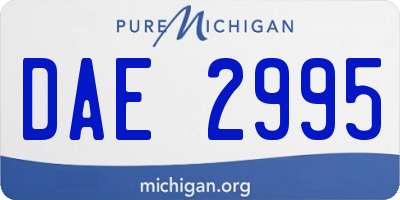 MI license plate DAE2995