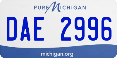MI license plate DAE2996