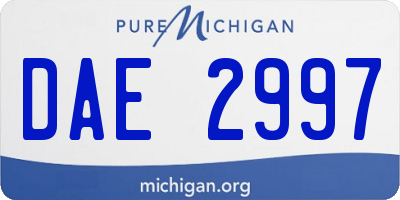 MI license plate DAE2997