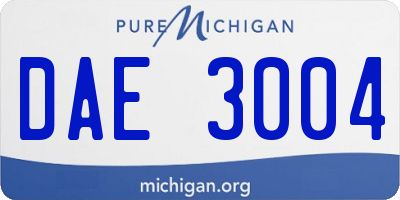 MI license plate DAE3004
