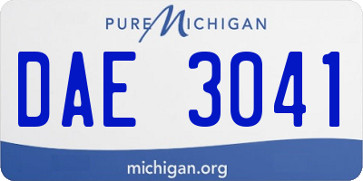 MI license plate DAE3041