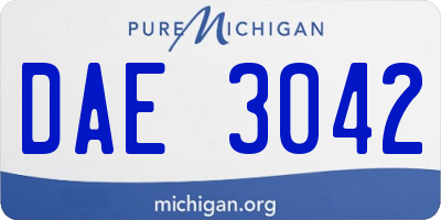 MI license plate DAE3042