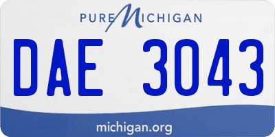 MI license plate DAE3043