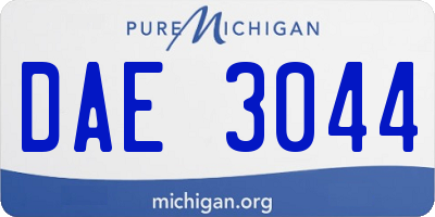 MI license plate DAE3044