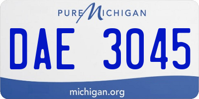 MI license plate DAE3045