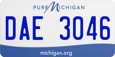 MI license plate DAE3046