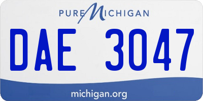 MI license plate DAE3047