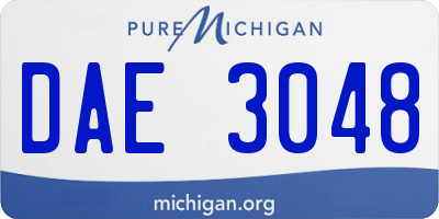 MI license plate DAE3048