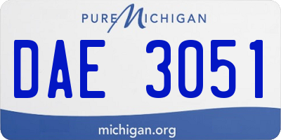 MI license plate DAE3051