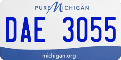 MI license plate DAE3055