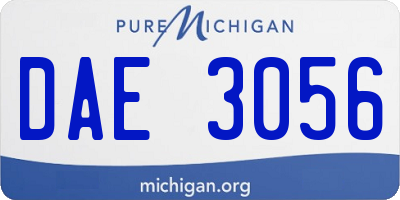 MI license plate DAE3056