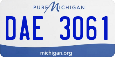 MI license plate DAE3061