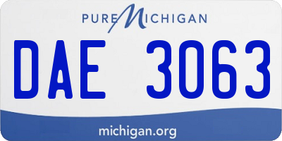 MI license plate DAE3063