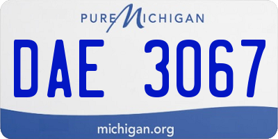 MI license plate DAE3067