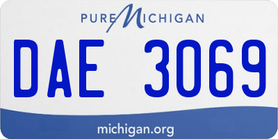 MI license plate DAE3069