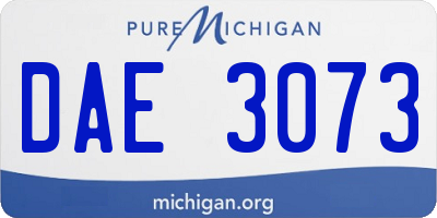 MI license plate DAE3073