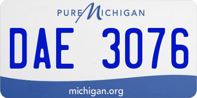 MI license plate DAE3076