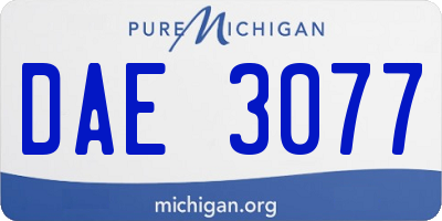 MI license plate DAE3077