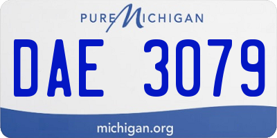 MI license plate DAE3079