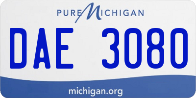 MI license plate DAE3080