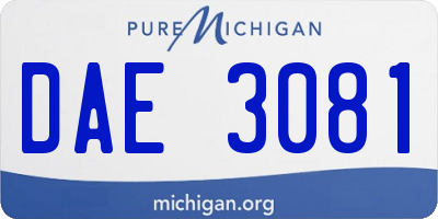 MI license plate DAE3081