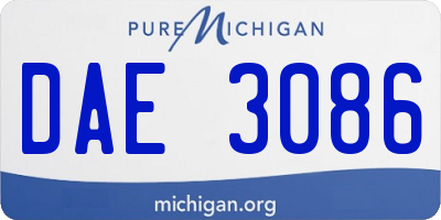 MI license plate DAE3086