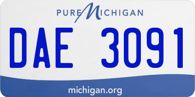MI license plate DAE3091