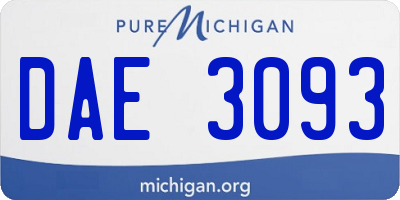 MI license plate DAE3093
