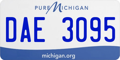 MI license plate DAE3095