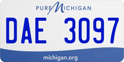 MI license plate DAE3097