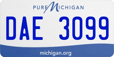 MI license plate DAE3099