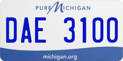 MI license plate DAE3100