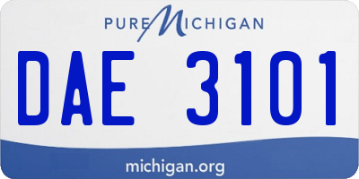 MI license plate DAE3101