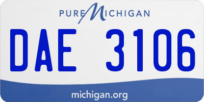 MI license plate DAE3106