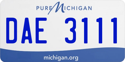 MI license plate DAE3111