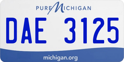 MI license plate DAE3125