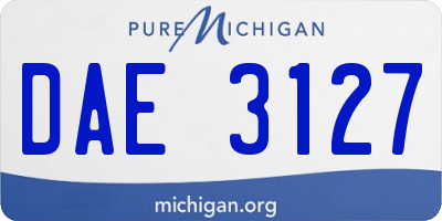 MI license plate DAE3127