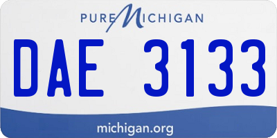 MI license plate DAE3133
