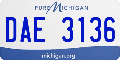 MI license plate DAE3136
