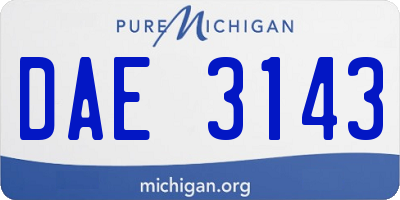 MI license plate DAE3143