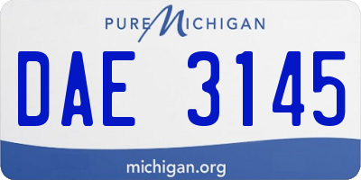 MI license plate DAE3145