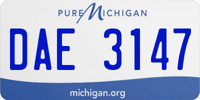 MI license plate DAE3147