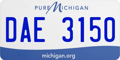 MI license plate DAE3150