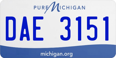 MI license plate DAE3151